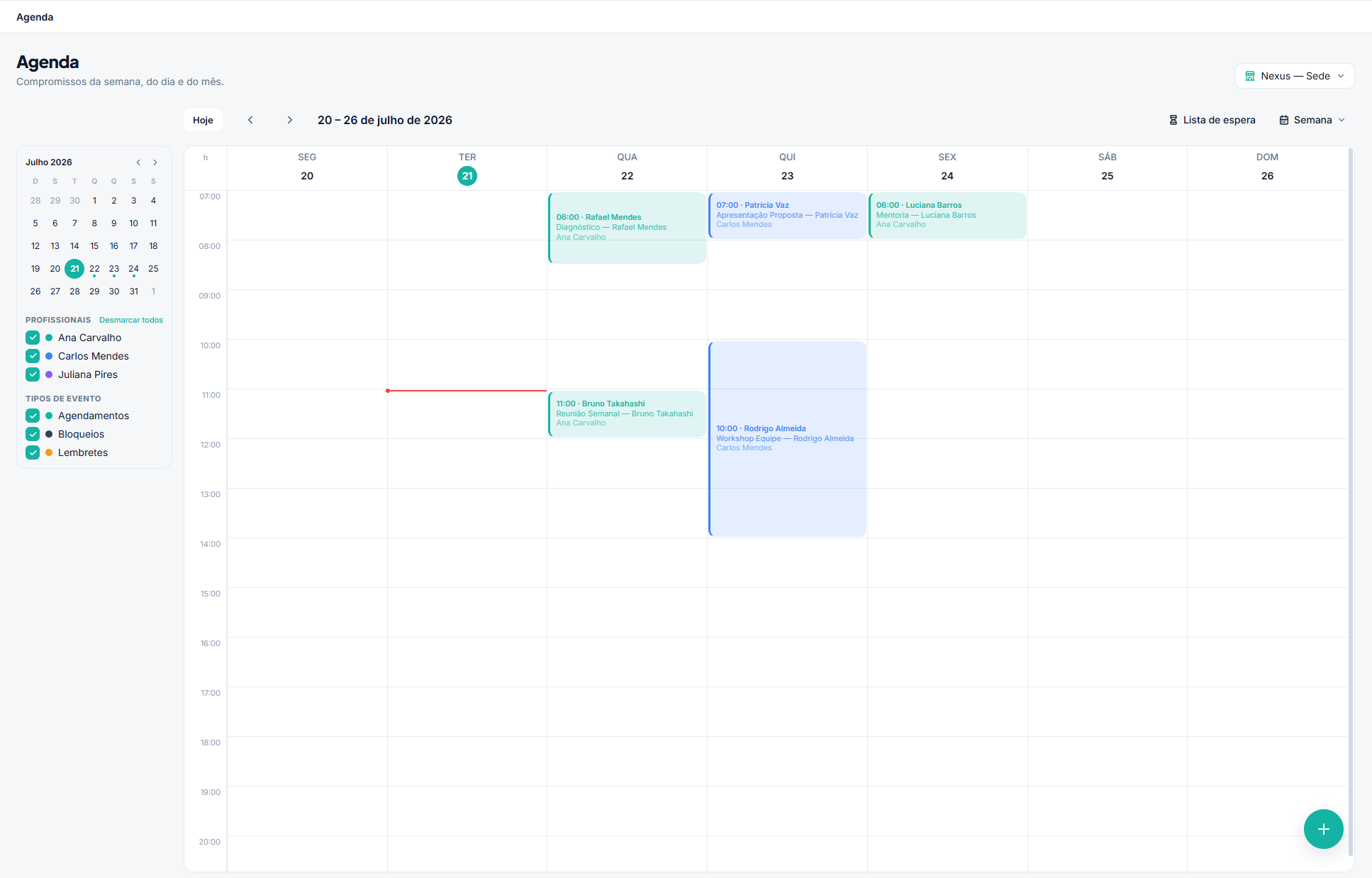 Agenda semanal do Vinya