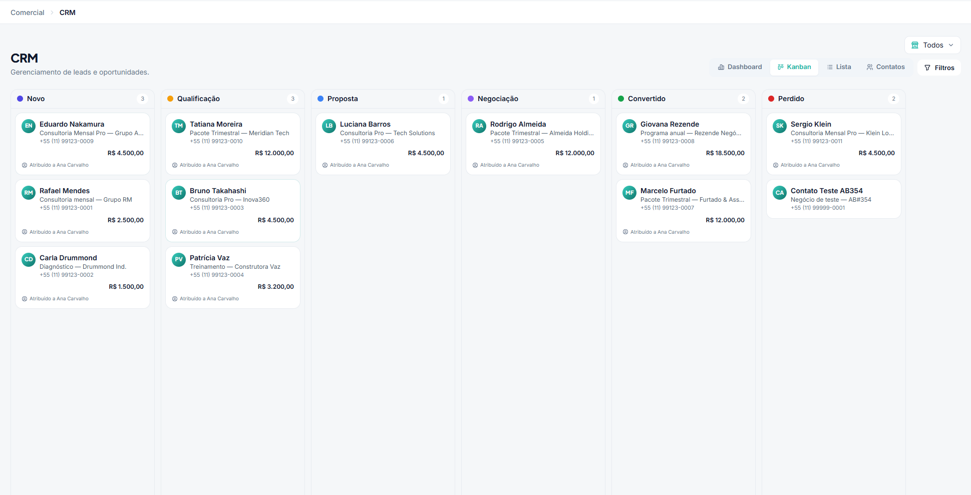 Kanban CRM do Vinya